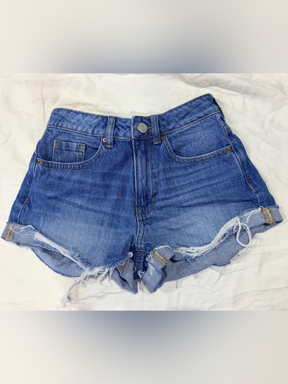 Pacsun Jean Shorts Mom Short Blue Distressed Denim Shorts